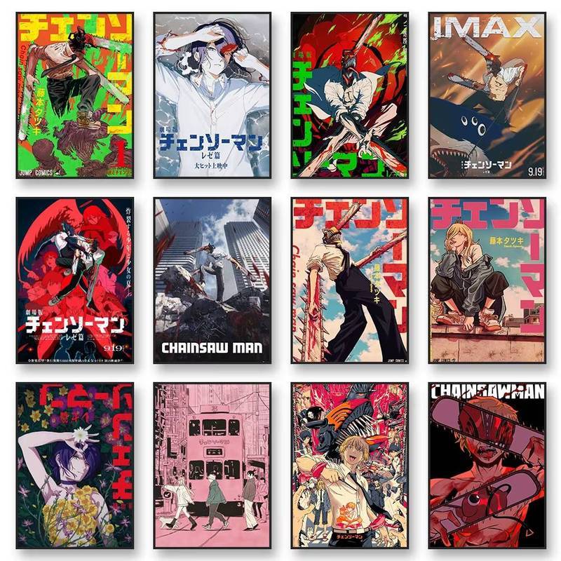 Chainsaw Man Denji Power Aki Hayakawa Urban Street Anime Poster No Frame Canvas Wall Art Painting Be