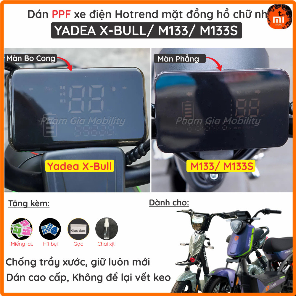 Dán màn hình đồng hồ chữ nhật xe điện cho Yadea X-Zone X-Bull X Bull Zone M133 133S Mima M16 JVC G9S