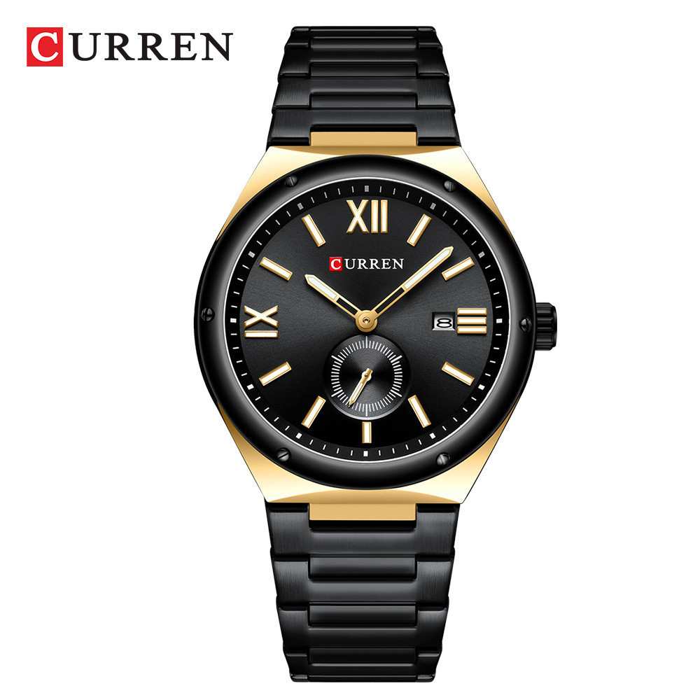 Hàng sẵn có Vận chuyển nhanh Curren / Curren 8471 Đồng hồ nam Lịch Đồng hồ đeo tay dây thép Đồng hồ 