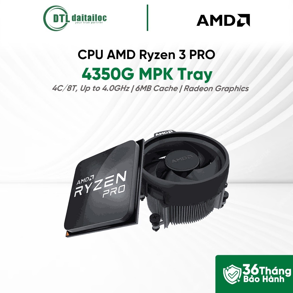 CPU AMD Ryzen 3 PRO 4350G MPK Tray 3.8 GHz Upto 4.0 GHz 6MB 4 Cores 8 Threads | Chính hãng | Bảo hàn