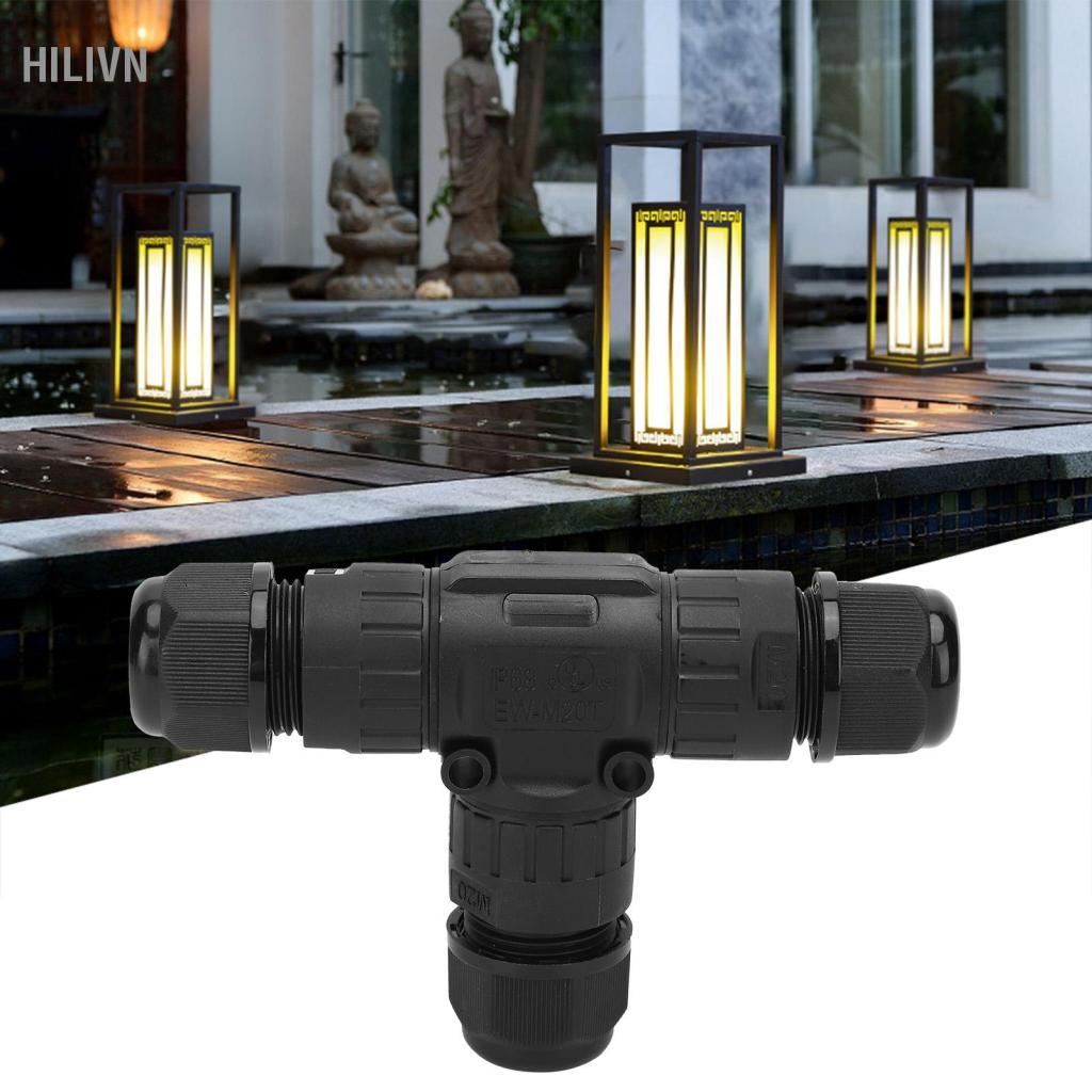 Hilivn Đầu nối chống nước hilivn cho đầu nối cáp điện tử ngoài trời 3Pin IP68 M20T‑3P 9‑12MM
