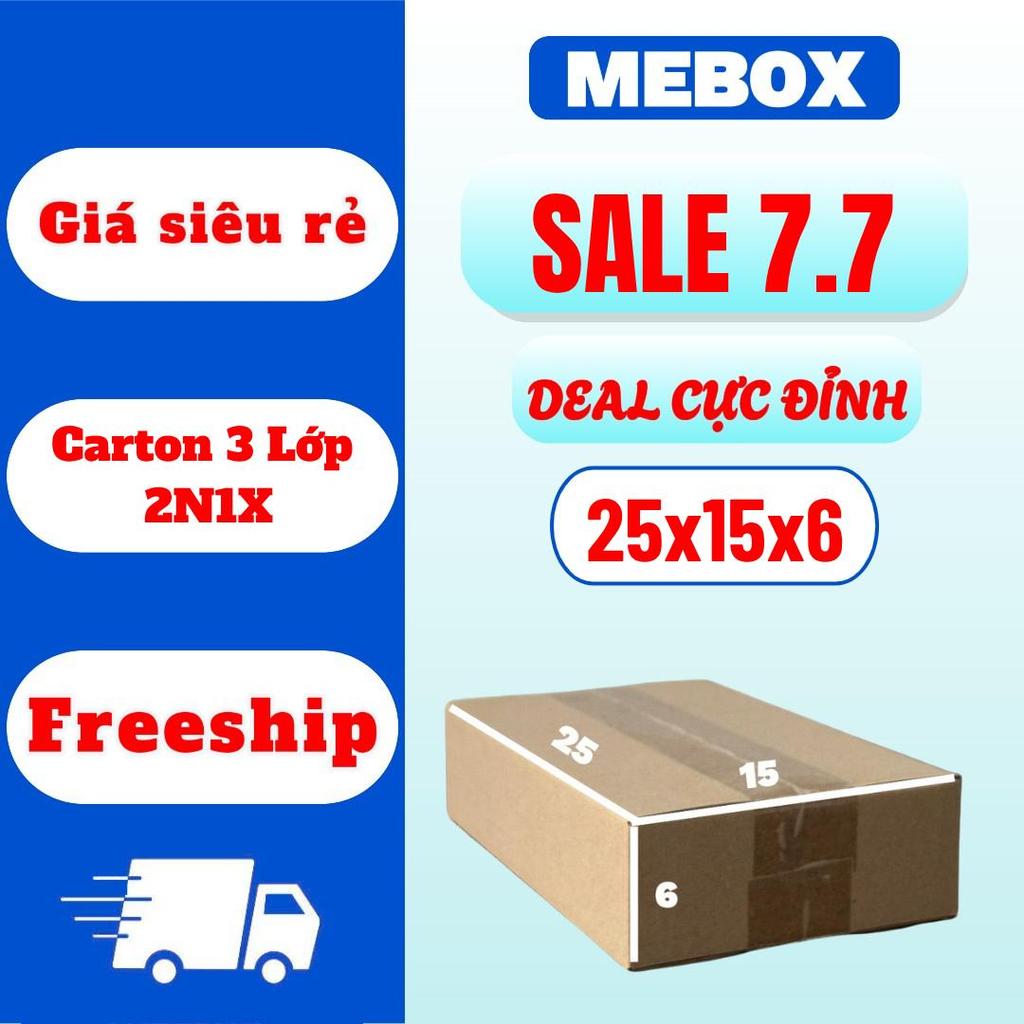 thùng hộp carton 25x15x6 bộ 50 xả kho