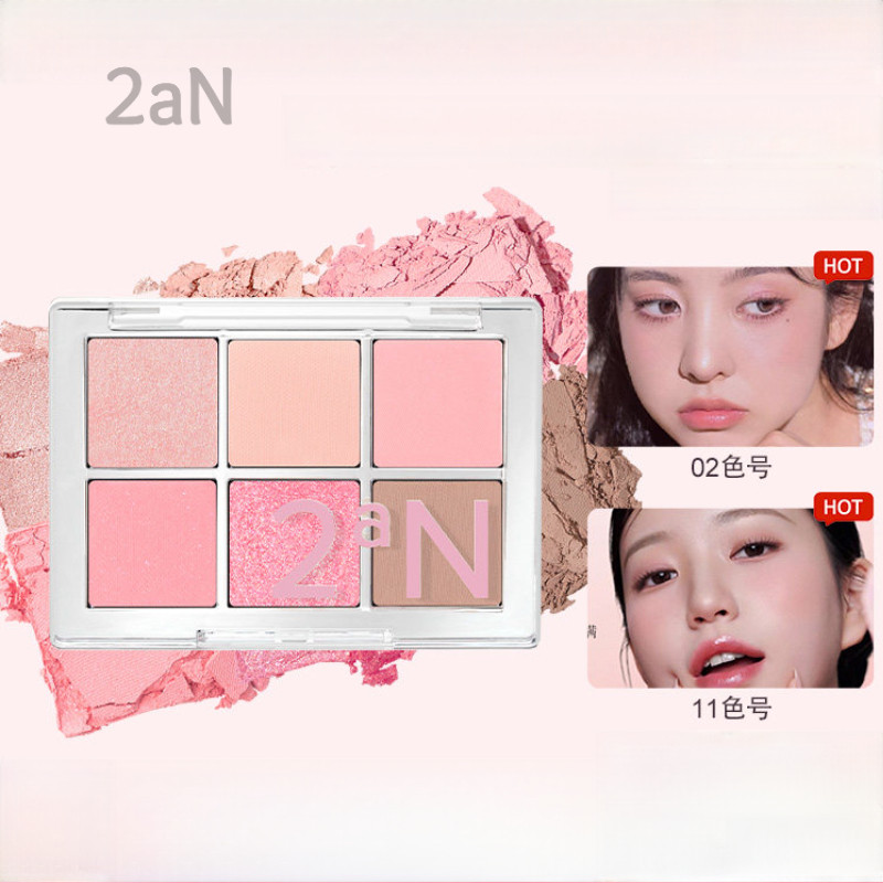 Bảng Phấn Mắt 2aN Nhẹ Thân Thiện Với Da Bảng Sáu Màu Ấm Áp Thoáng Mát Hỗn Hợp Sắc Thái Không Cảm Giá