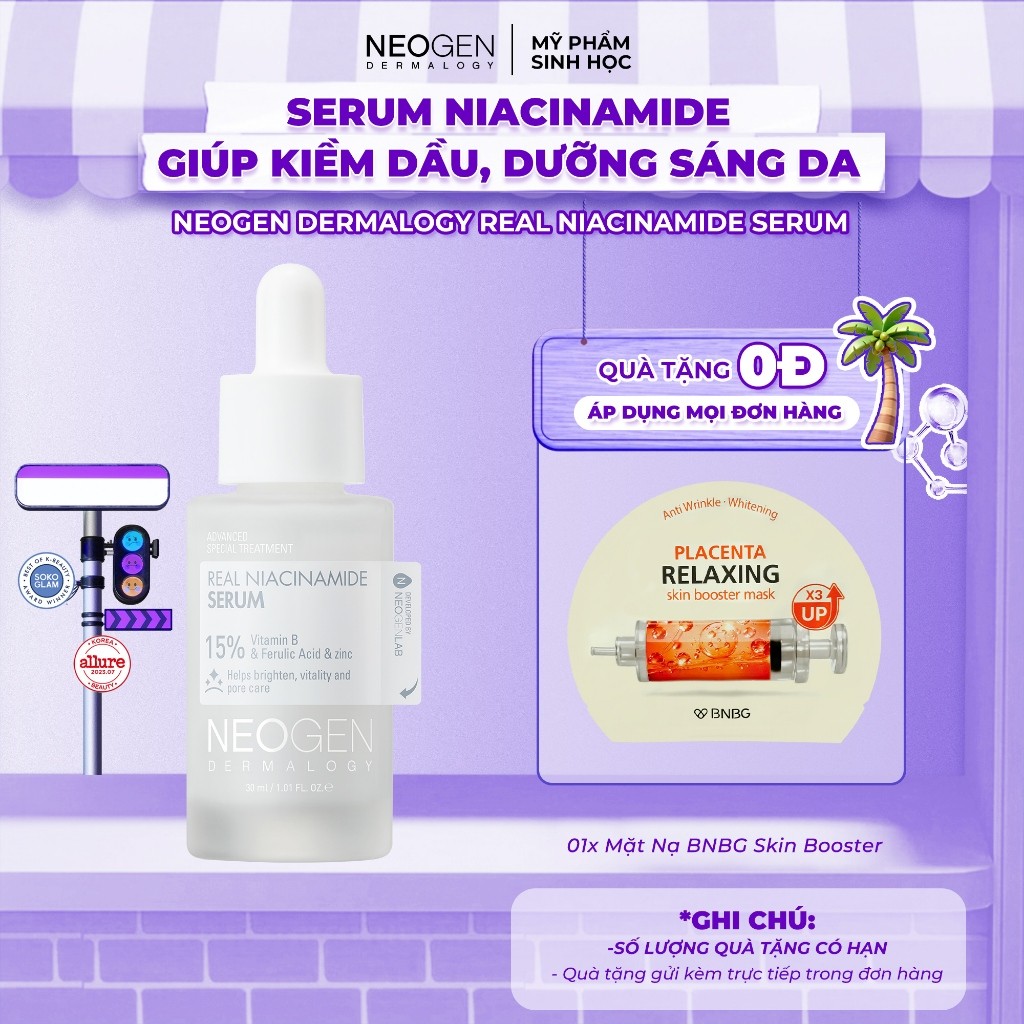 Serum 15% Niacinamide Sinh Học Kiềm Dầu Giảm Mụn Dưỡng Sáng Da Neogen Dermalogy Real Niacinamide Fir