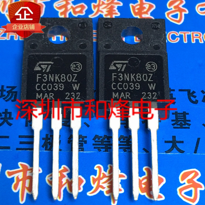 Bộ ba đài phát thanh 10 mảnh F3NK80Z STF3NK80Z TO-220F 800V 2.5A