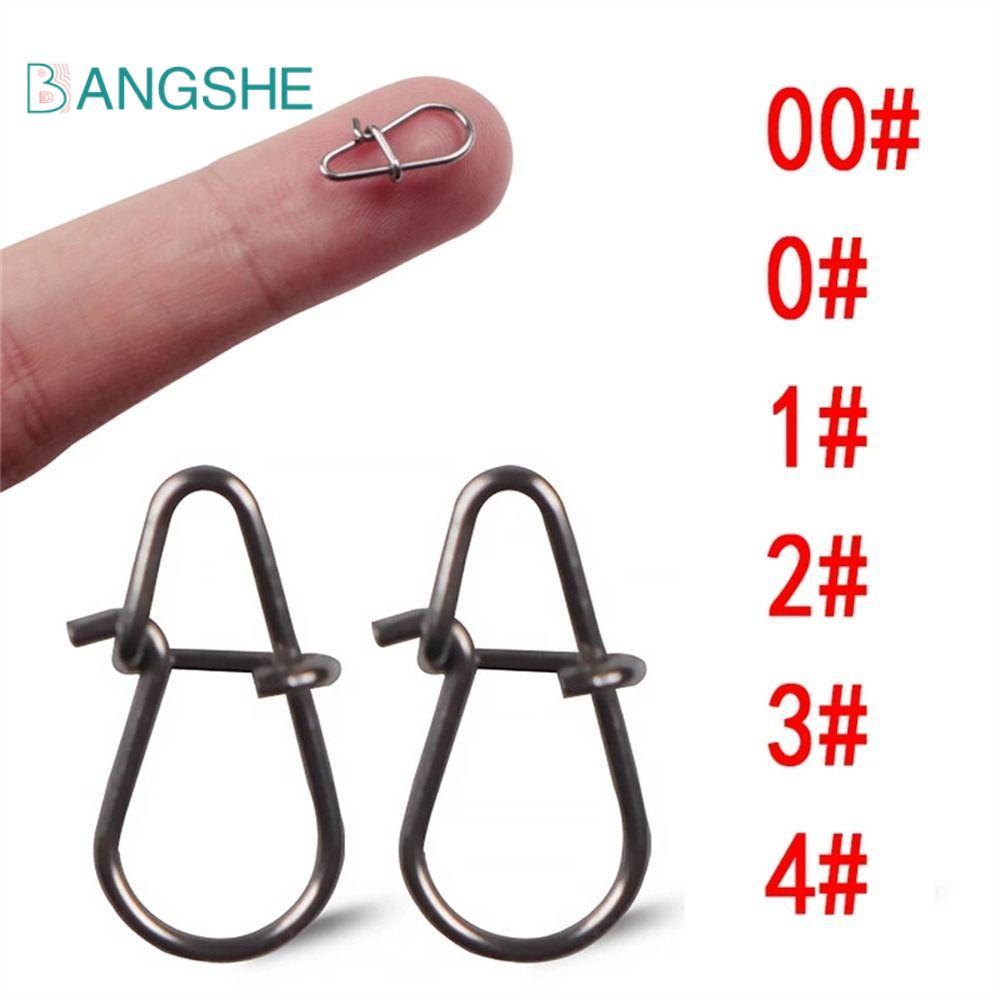 BANGSHE Đầu nối mồi câu cá BANGSHE 00 # -3 # Khóa dụng cụ cá Phụ kiện kết nối Snap 100 Chiếc Pesca C