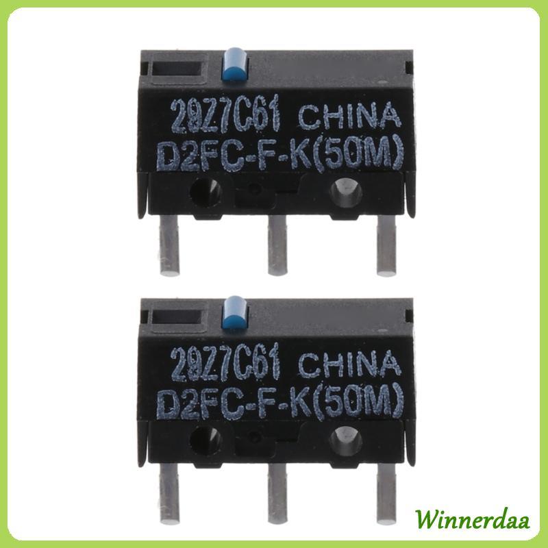 WINN 2 Chiếc Chính Hãng D2FC-F-K 50m Chuột Chấm Xanh Micro Switch Mẫu Mới 10m 20m 7N Series 50 Triệu