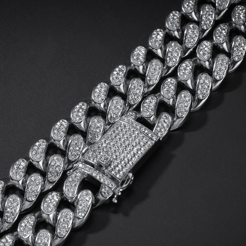 Hiphop Hip Hop 20mm Full Diamond Nam Big Gold Chain Độc đoán Phóng đại Miami Cuba Chain Hiphop Rap P