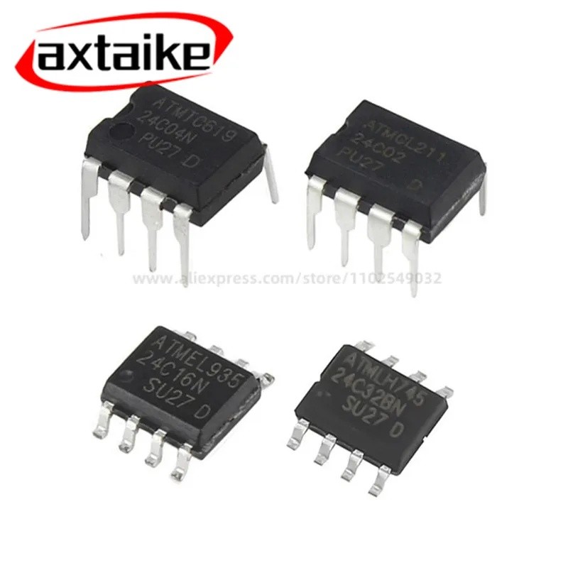 5 CÁI EEPROM Lưu trữ I AT24C02 24C01 24C02 24C04 24C08 24C16 24C32 24C64 24C128 24C256 C-SSHM-T 02CM
