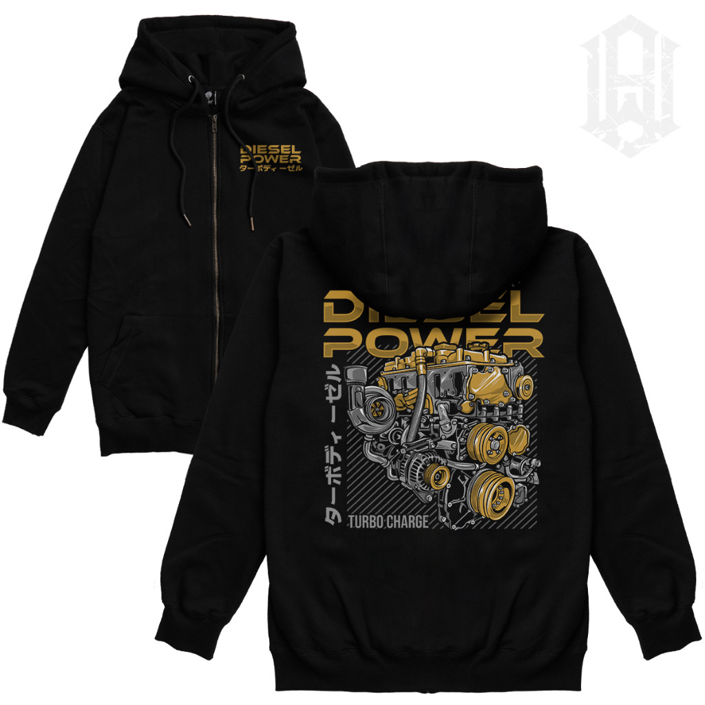 Áo Hoodie dây kéo điện Diesel