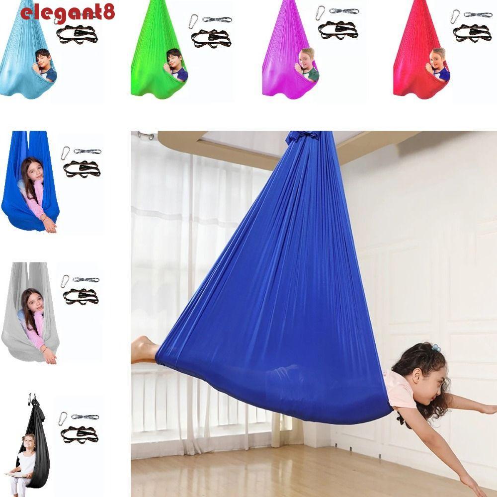 Dụng cụ tập thể dục Yoga ELEGANT, Võng trên không nhiều màu đàn hồi cho trẻ em, Đồ dùng Pilates giác