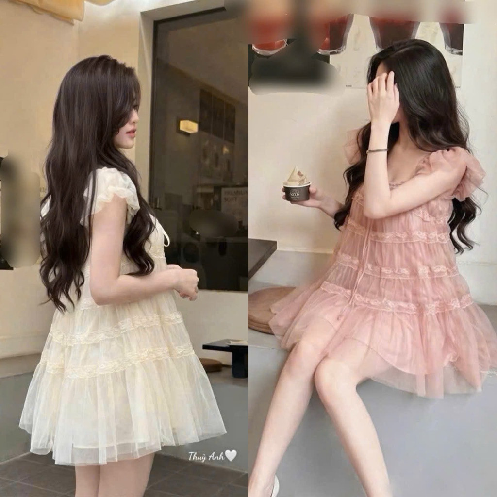 ĐẦM LƯỚI VIỀN REN BABY DOLL BYJOLIE