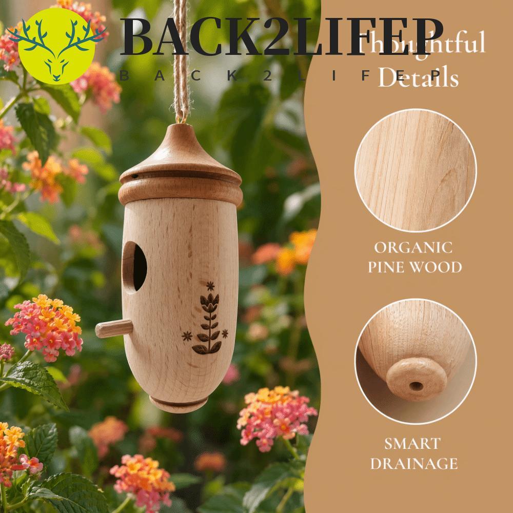 BACK2LIFEP Hummingbird House, Handmade Dễ Dàng Lắp Đặt Nhà Treo Chim, Pet Cottage Mini Gỗ Chịu Thời 