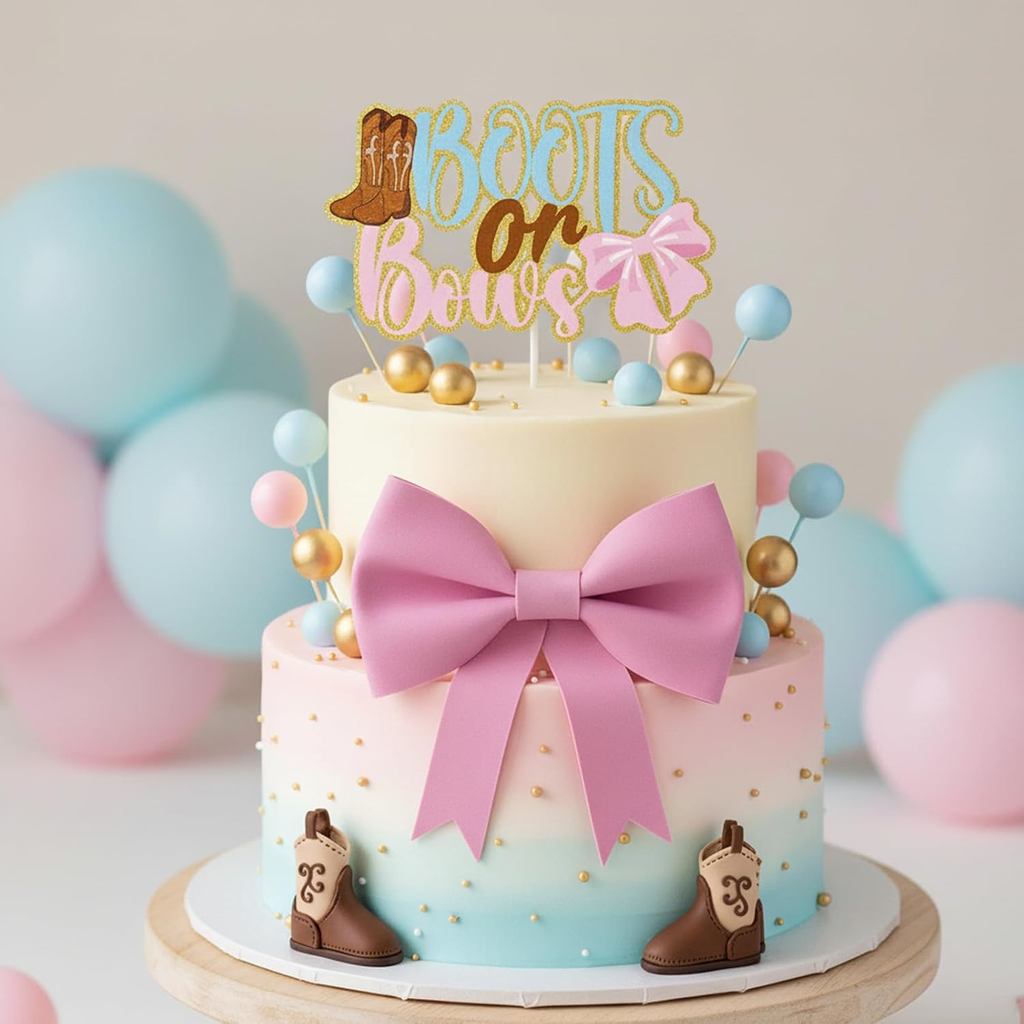 34 Chiếc Giày Bốt Hoặc Nơ Giới Tính Tiết Lộ Bánh Topper, Bé Trai Hoặc Bé Gái Giới Tính Tiết Lộ Trang