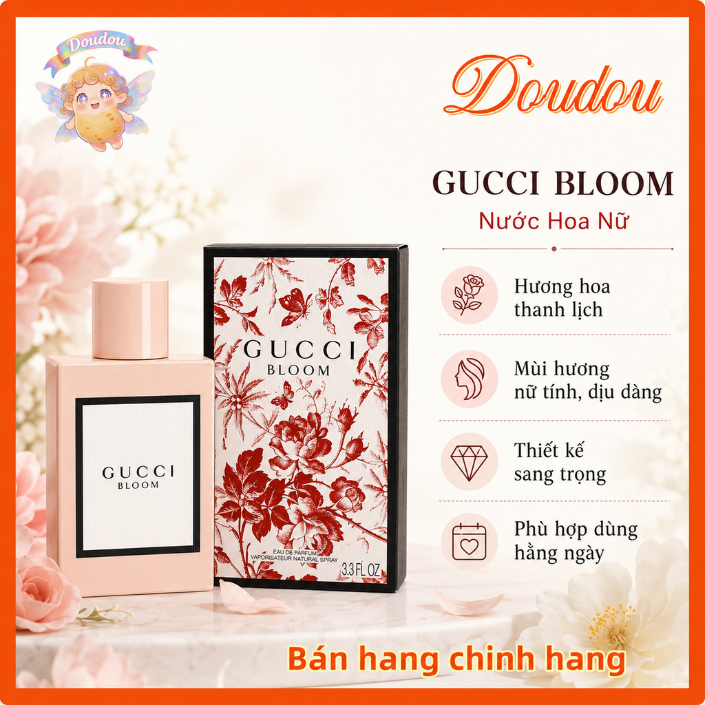 𝔾𝕌ℂℂ𝕀 𝐁𝐥𝐨𝐨𝐦 𝐄𝐚𝐮 𝐝𝐞 𝐏𝐚𝐫𝐟𝐮𝐦 100ml Nước Hoa Nữ Hương Hoa Thanh Lịch Quyến Rũ Sang Trọng Lưu Hương Lâu