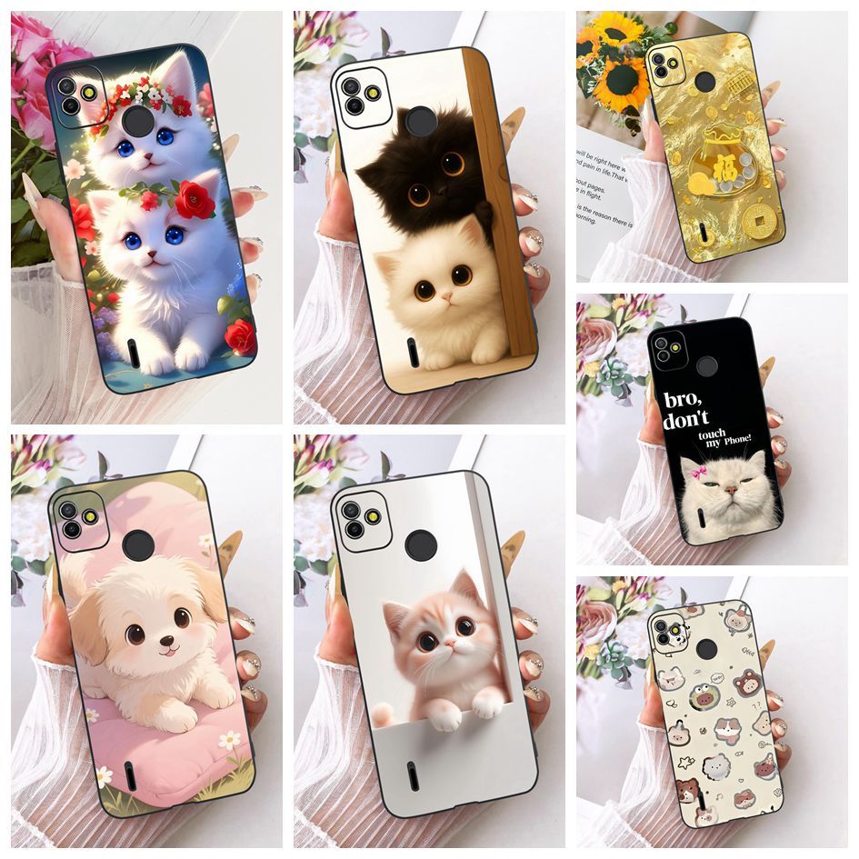 Dành Cho Tecno Pop 5 5P Vỏ BD2 BD2p BD3 BD1 BD2d Hoạt Hình Dễ Thương Chó Mèo In Hình Bao Silicon Mềm