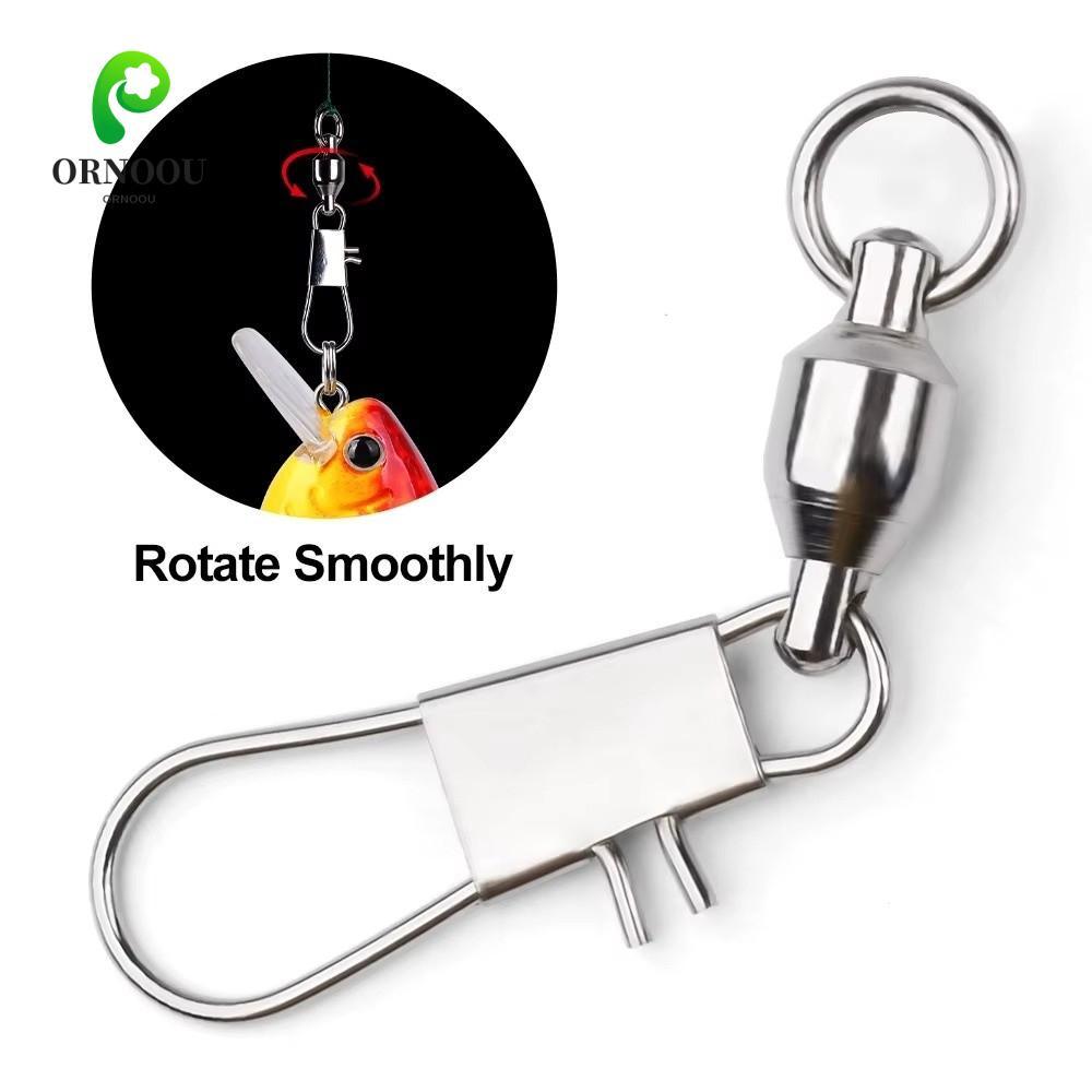 ORNOOU Cá Snap Xoay, Cán Xoay Bóng Mang Câu Cá Xoay, Dụng Cụ Cá Thép Không Gỉ Khóa Chữ Thập Kẹp Pin 