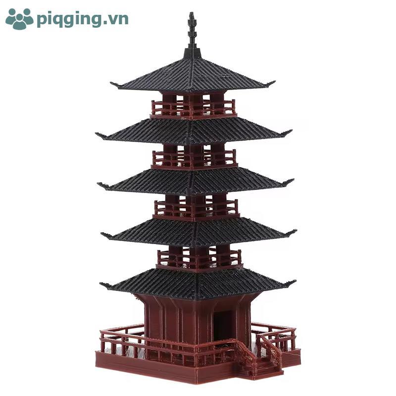 Piqing Mini Chùa Pavilion Tượng Trung Quốc Cổ Xây Dựng Mẫu Zen Garden Trang Trí Bể Cá VN
