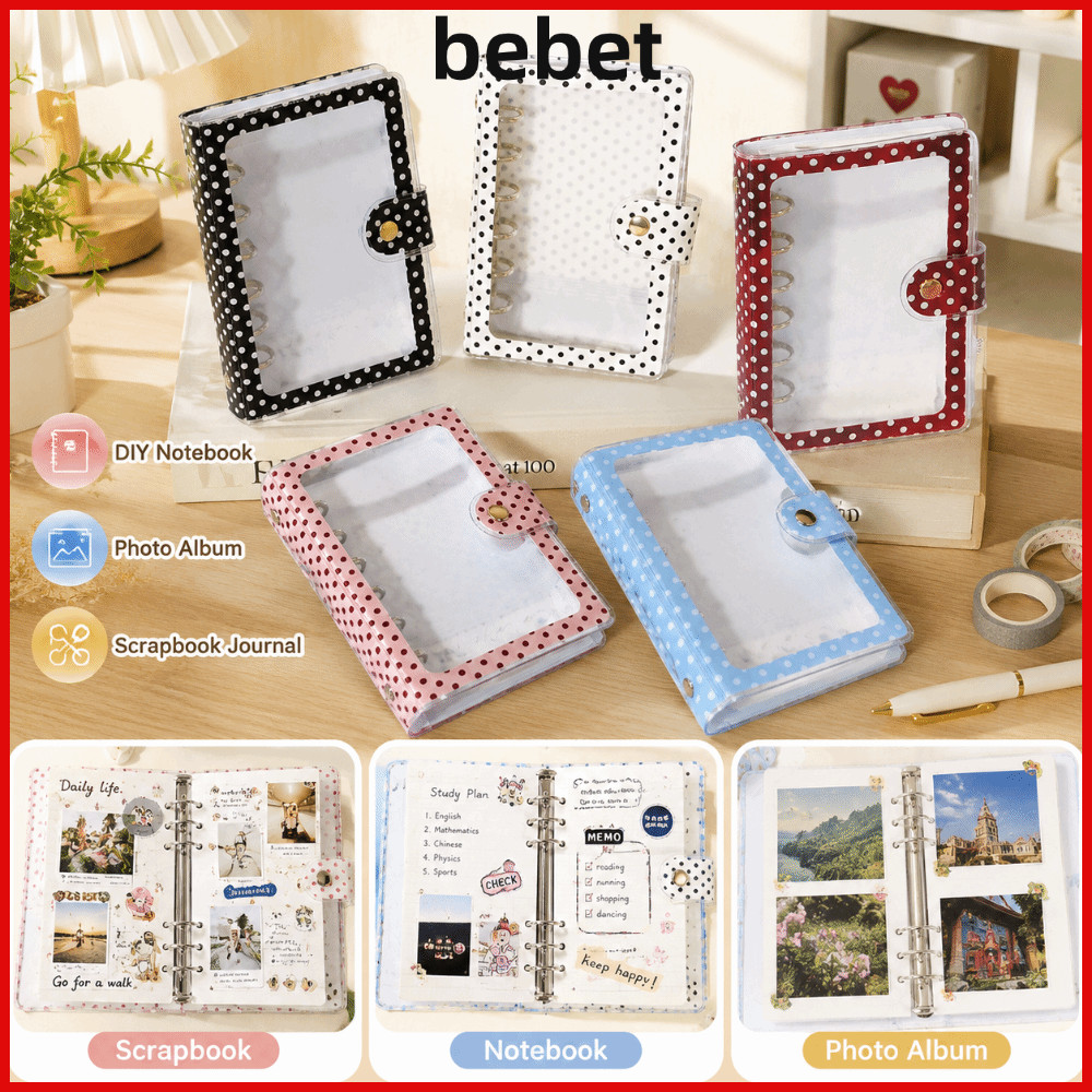 BEBET A7 Binder Cover, Chấm bi chấm bi A7, INS PVC Loose-Leaf Notebook Cover Bộ sưu tập Photocard Kp