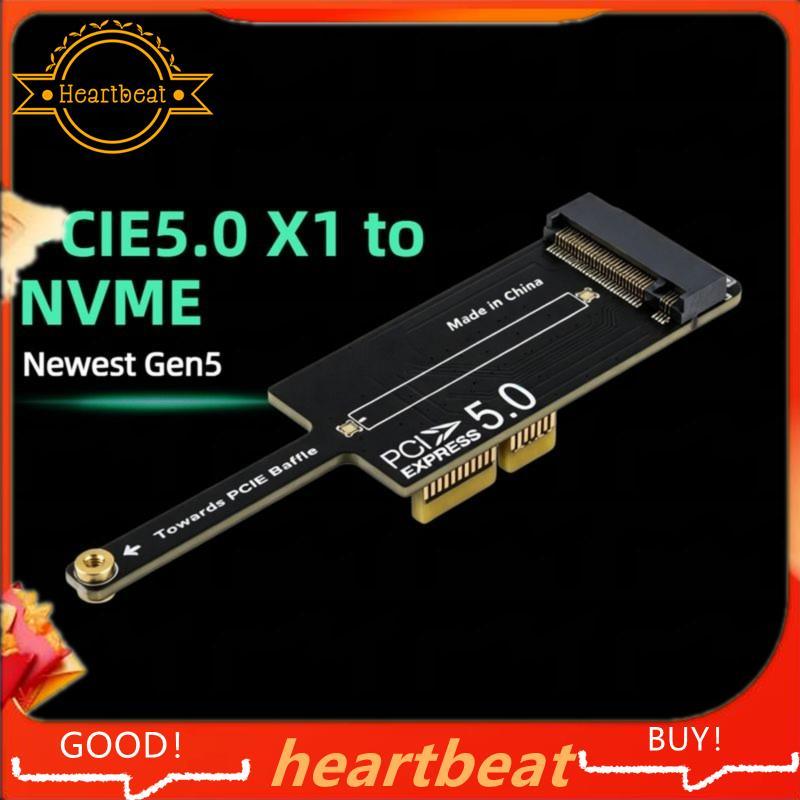 Thẻ chuyển đổi PCIe 5.0 X1 sang NVMe 64Gbps Gen5 Sẵn sàng, 90° Chèn ngang, tăng tốc độ đôi cho SSD 2