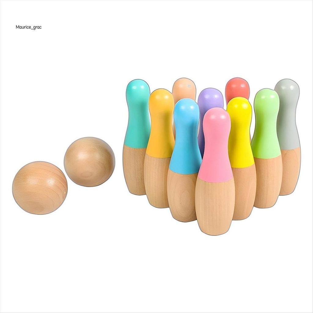 Đồ Chơi Bowling Bằng Gỗ Tay Nghề Tốt Sử Dụng An Toàn Bằng Gỗ Trẻ Em Trong Nhà Ngoài Trời Bowling Đồ 