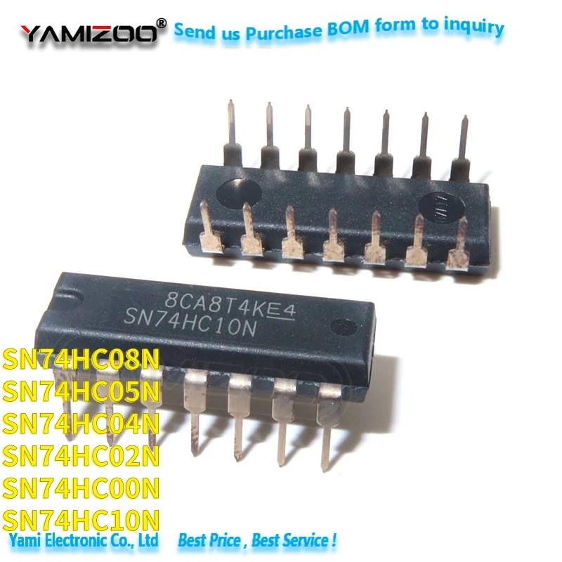 5 CHIẾC SN74HC00N 74HC00 DIP-14 SN74HC02N SN74HC04N SN74HC05N SN74HC08N SN74HC10N 74HC02 74HC04 74HC