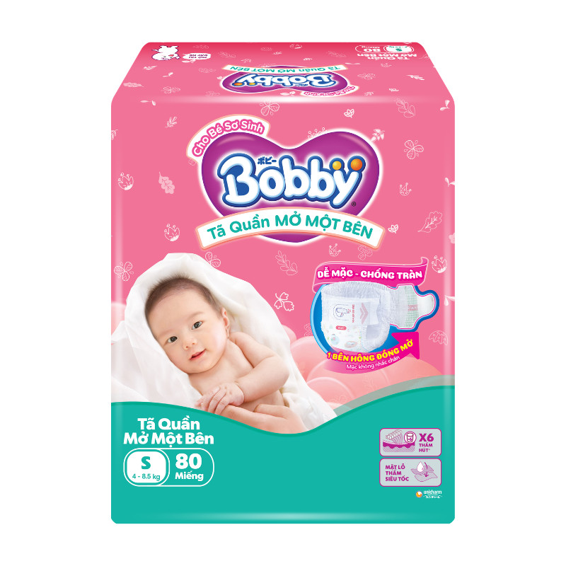 Tã quần Bobby mở một bên size S 74 miếng - 51418