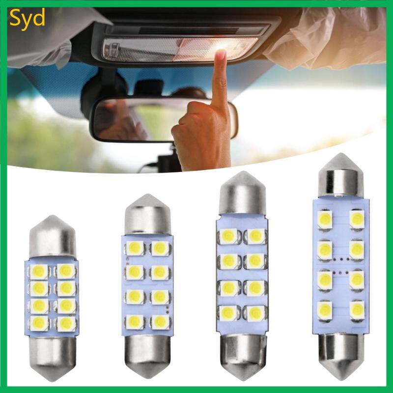 Syd Xe LED Trang Trí Đuôi Bóng Đèn 8SMD Đôi Mũi Festoon 31mm 36mm 39mm 41mm