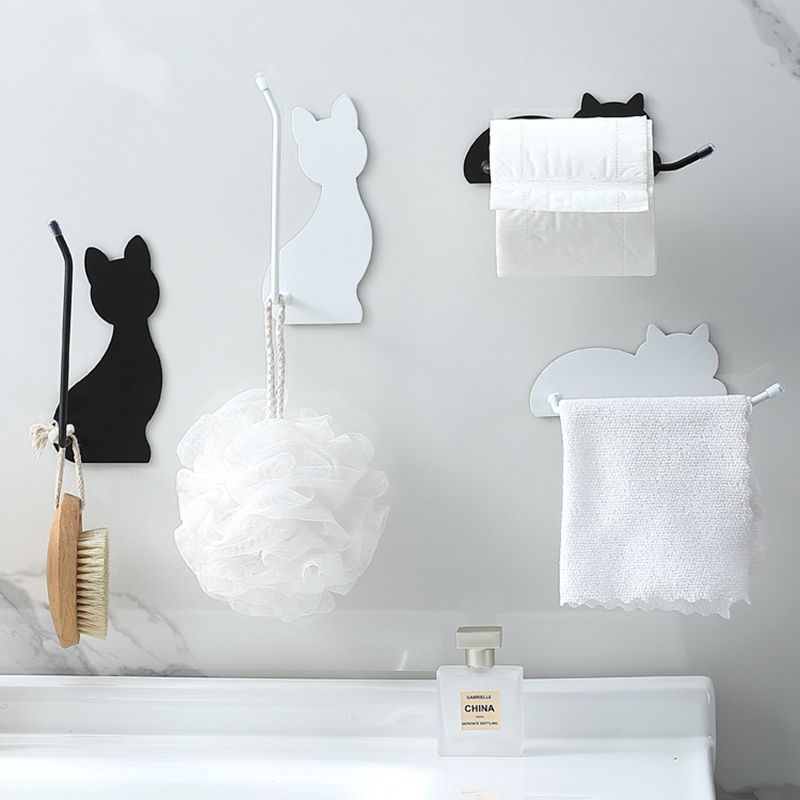 Wall-mounted cat-themed rubber band organizer rack, iron storage shelf, creative adhesive new produc