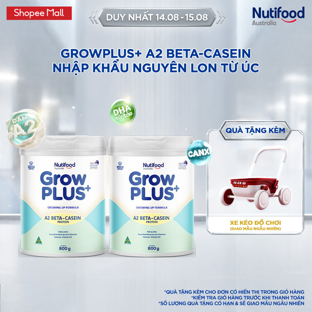 Combo 2 Sản phẩm dinh dưỡng công thức GrowPLUS+ A2 Beta-casein GĐ.II