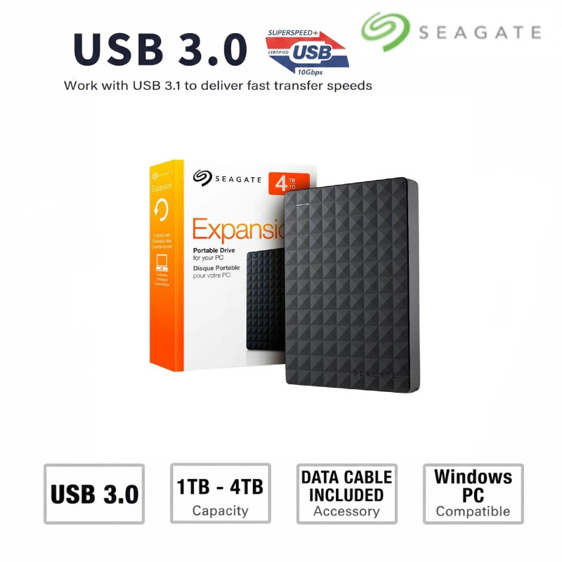 Seagate Expansion Desktop 1TB / 2TB / 4TB USB3.0 Ổ cứng gắn ngoài cho PC Laptop