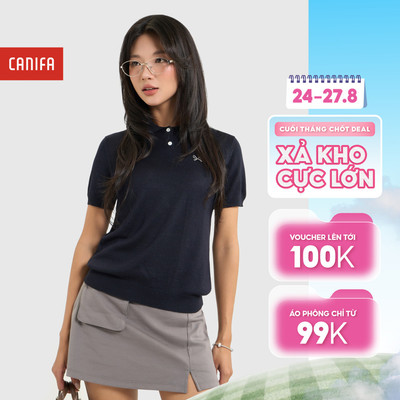 Áo len nữ cổ polo cộc tay form vừa CANIFA 6TE25W011