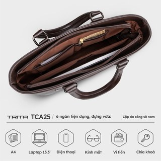 Cặp công sở Trita (Thời trang nam phong cách đựng vừa laptop 13 inch - Cặp da TCA25) Bagsmart