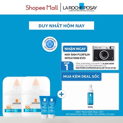 [FS] Bộ sản phẩm làm sạch và chống nắng dạng serum siêu mỏng nhẹ La Roche-Posay ANTHELIOS UVAIR SPF50+ 50ml