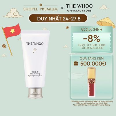 [THE WHOO OFFICIAL] Sữa rửa mặt dưỡng trắng, sạch bụi bẩn dầu nhờn Whoo Gong Jin Hyang Brightening Cleansing Foam 180ml