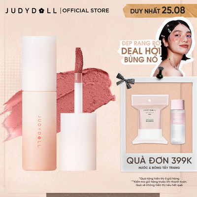 Son Kem Bùn JUDYDOLL Lip Mud Mịn lì Mờ Vân Môi Che phủ nền môi tốt Không khô môi Lâu trôi 3,3g