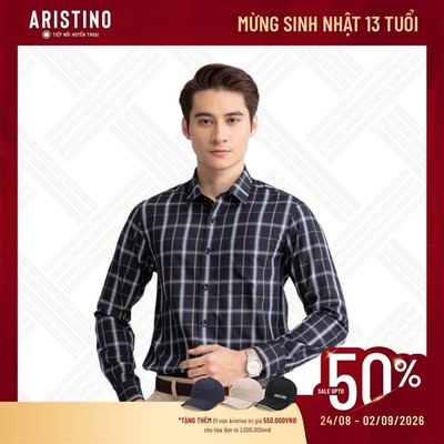 Áo sơ mi nam dài tay ARISTINO regular fit Bamboo cao cấp - ALS08403