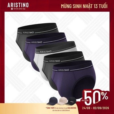 [Combo 5] ARISTINO Quần Lót Nam Briefs ABF003EXP05 Polyamide Mềm Mịn Thoáng Khí Kháng Khuẩn Co Giãn