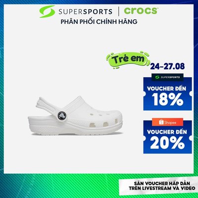 Giày Clog Trẻ Em Crocs Classic - Trắng - 206990-100 ADS12
