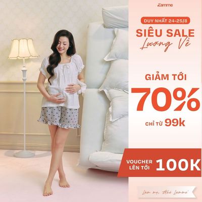 Bộ Mặc Nhà LUCIE SHORT Cho Bà Bầu Và Sau Sinh, Đồ Bầu Dáng Suông Rộng Che Bụng Hiệu Quả, Chất Liệu Mềm Mát - L'amme