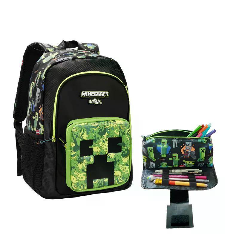 2026 Sản Phẩm Mới Úc Smiggle Schoolbag Minecraft Pencil Case Trẻ Em Lớp Một Ba Lô Học Sinh Ba Lô Lưu