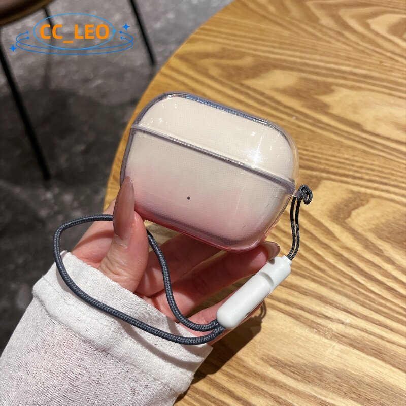 Suitable for Sennheiser Accentum Clip Case Transparent Pink Soft Case Cute Keychain Charm Shockproof