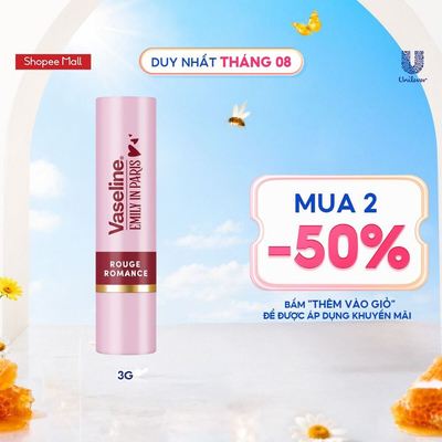 [Mua 2 giảm 50%] Son màu Đỏ Vaseline Emily In Paris Rouge Romance Tinted Lip Balm 3g