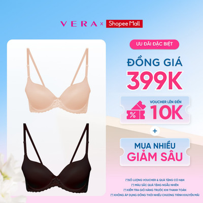 COMBO 2 Áo ngực Misaki mút dày cúp trơn phối ren - M7325