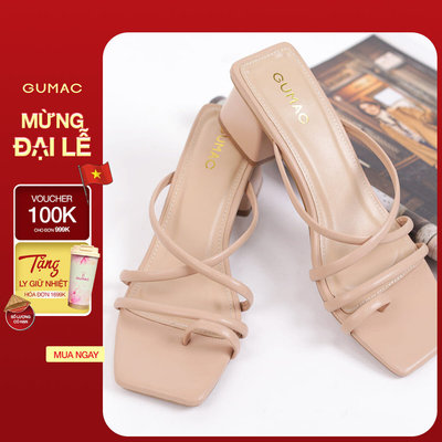 Guốc Cao Gót Nữ GUMAC Quai Mảnh Đan Chéo Gót Vuông 5cm Trendy GE05086