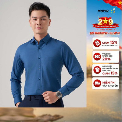 Áo Sơ mi nam dài tay May10 form RegularFit mã 010125130 AK594