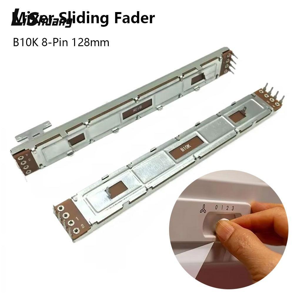 LISHUANG 1 Cái Fader trượt, Máy trộn 8 chân T-Handle B10K Fader, Bộ phận thay thế áp suất nhựa 128mm