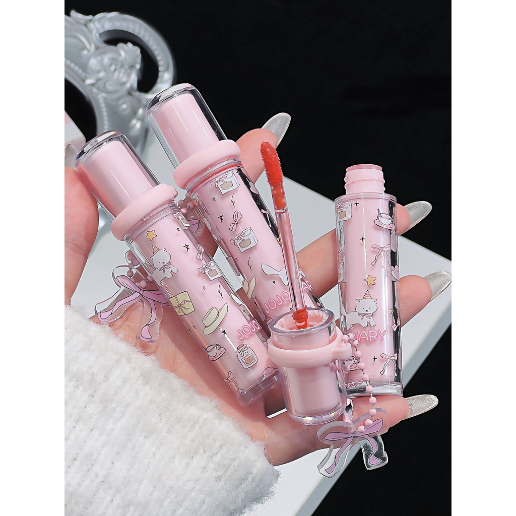 JOJO DIARY / Long DIARY Phim Hoạt Hình Hàn Quốc Mèo Gương Bóng Nước Lip Glaze Son Môi Frozen Toot Li