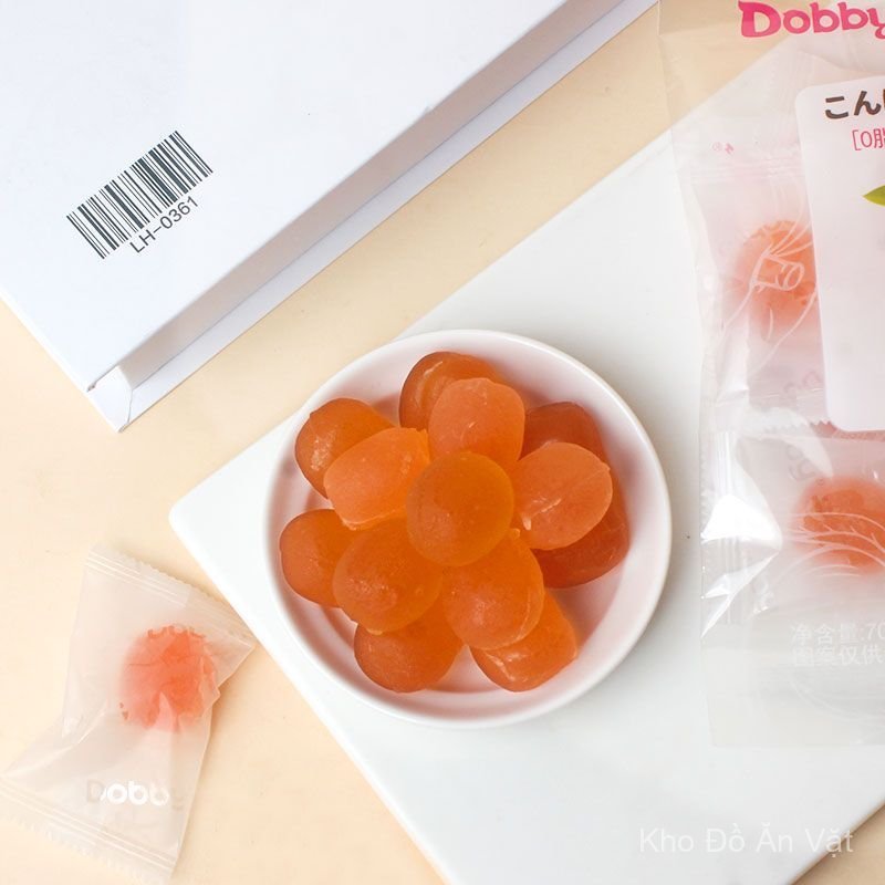 Dobby Kẹo dẻo nước ép trái cây Dobi - Hình quả cam chua ngọt QQ Kẹo dẻo vị đào trắng Sugar Konjac dà