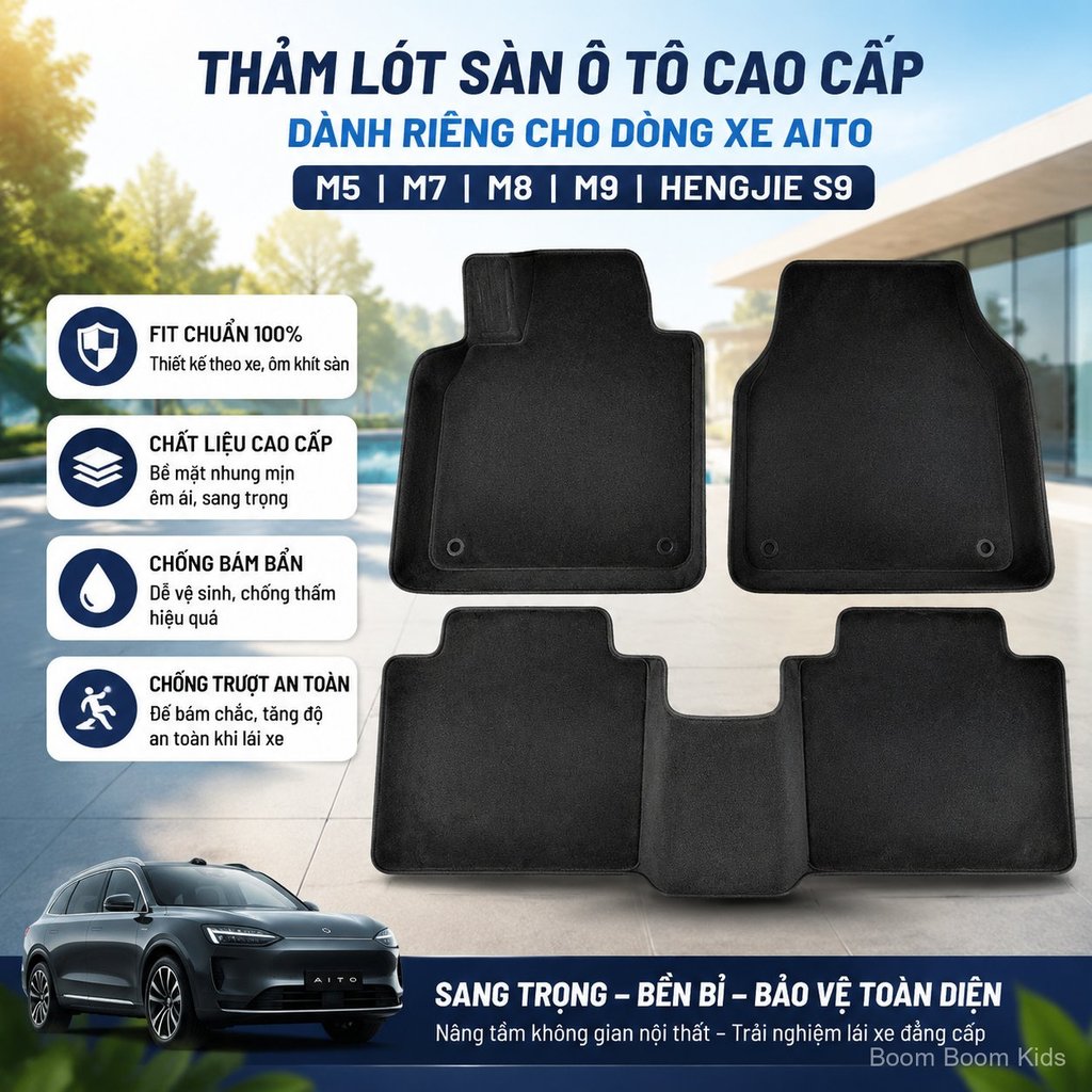 Thảm sàn ô tô AITO M8 M5 M7 M9 Enjoy S9, nhung mô phỏng lông cừu, chống trơn